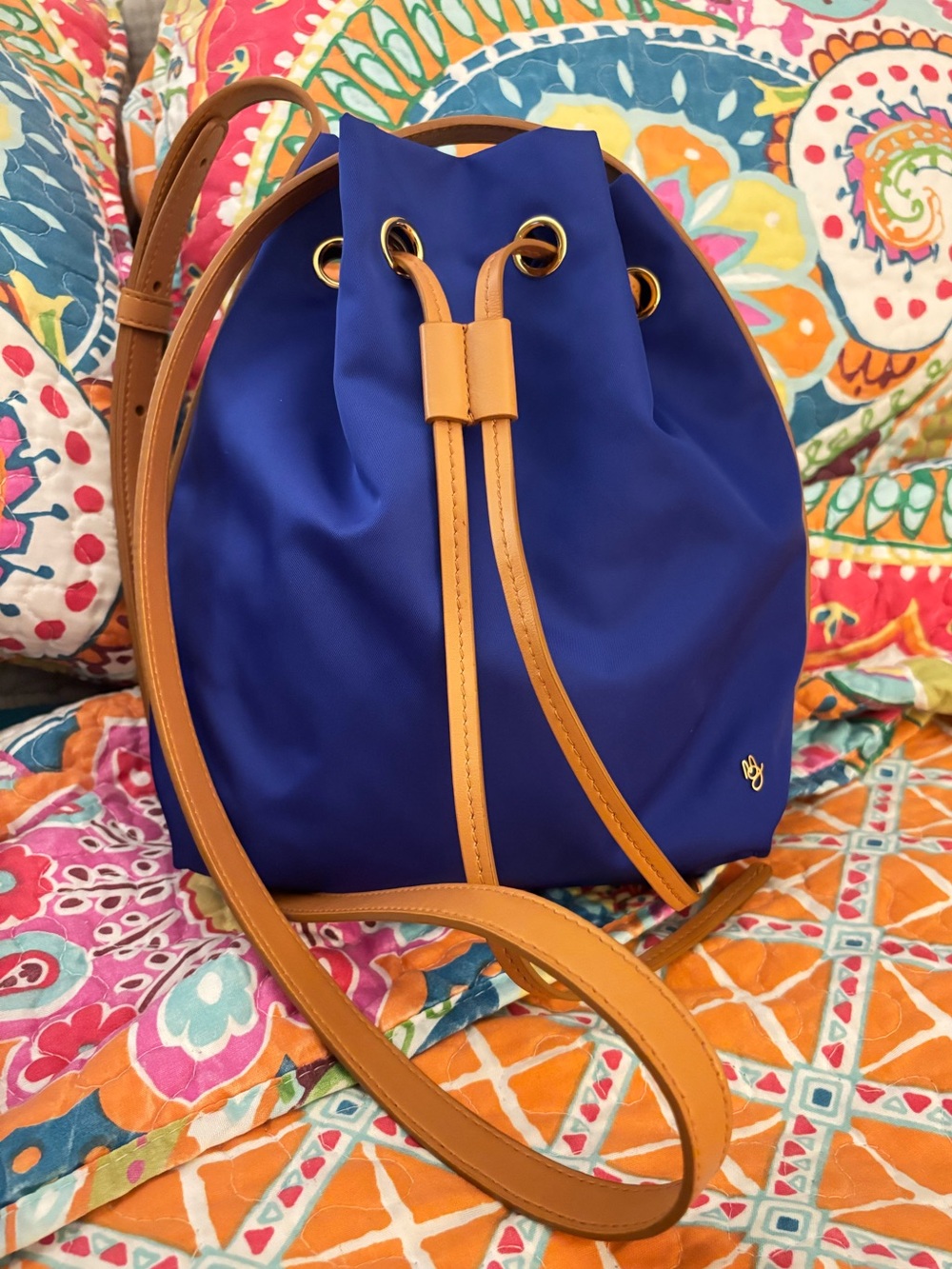 MANSUR GAVRIEL NYLON BUCKET CROSSBODY BAG ROYAL BLUE